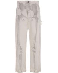 Off-White c/o Virgil Abloh - Logo Patch Wide Leg Jeans - Lyst