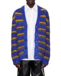 Marni - Striped Long-Sleeved Knitted Cardigan - Lyst