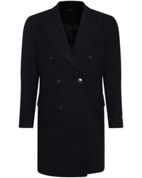 Canali - Double-Breasted Long-Sleeved Coat - Lyst