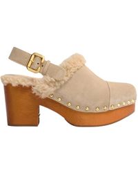 Chloé - Jeannette Wooden-Soled High-Heeled Sandals - Lyst