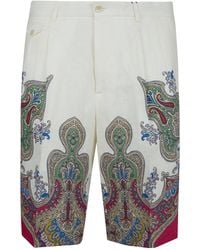 Etro - Placed Floral Paisley Printed Shorts - Lyst