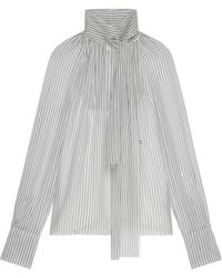 Givenchy - Polka Dots Printed High-Neck Blouse - Lyst