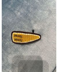 ヘアアクセサリー Miu Miu Triangular Textured Crochet Hair Clip Miu Miu Crochet Hair Clip in Metallic | Lyst