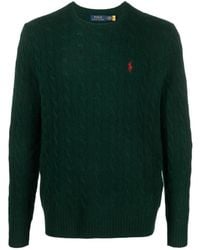 Polo Ralph Lauren - Pony Embroidered Cable-Knit Jumper - Lyst