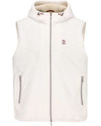 Brunello Cucinelli - Logo Embroidered Hooded Vest - Lyst