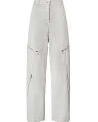 Pinko - Zip-Detailed Wide-Leg Trousers - Lyst