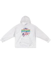 Balenciaga - Graphic Printed Long-Sleeved Hoodie - Lyst