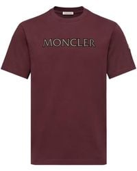Moncler - Logo Embroidered Crewneck T-Shirt - Lyst