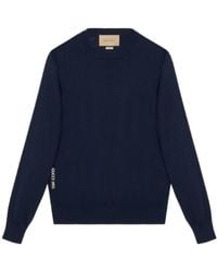 Gucci - Logo Embroidered Knit Sweater - Lyst