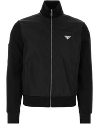 Prada - Long-Sleeved Zip-Up Sweatshirt - Lyst