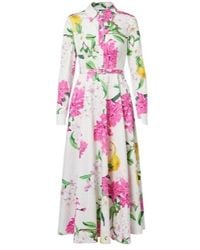 Leo - Zara Belted Printed Cotton Midi Dress - Lyst
