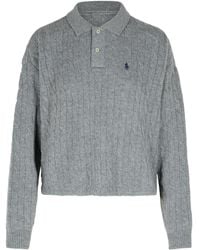 Polo Ralph Lauren - Pony Embroidered Cable-Knit Polo Shirt - Lyst