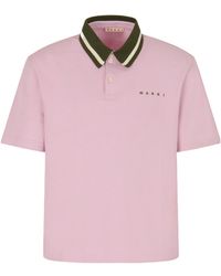 Marni - Piqué Striped Polo Shirt - Lyst