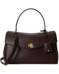 Ralph Lauren - Logo-Plaque Leather Tote Bag - Lyst