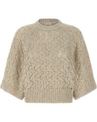 Brunello Cucinelli - Open-Knit Crewneck Jumper - Lyst