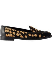Manolo Blahnik - Leather-Trimmed Leopard-Print Calf Hair Loafers - Lyst