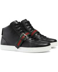 Gucci - Strapped High-Top Casual Sneakers - Lyst