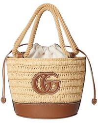 Gucci - Woven Mini Bucket Bag - Lyst