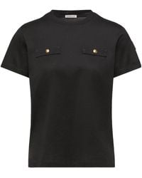 Moncler - Button Detailed Crewneck T-Shirt - Lyst