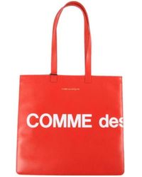 Comme des Garçons - Comme Des Garçons Wallet Huge Logo Printed Tote Bag - Lyst