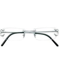 Cartier - Rectangle Rimless Glasses - Lyst