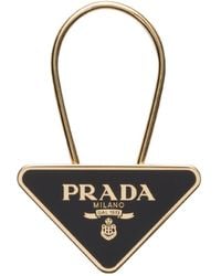 Prada - Triangle-Logo Keychain - Lyst