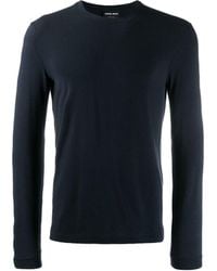 Giorgio Armani - Crewneck Long-Sleeved T-Shirt - Lyst