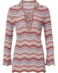 RIXO London - Brody Chevron Cotton Top - Lyst