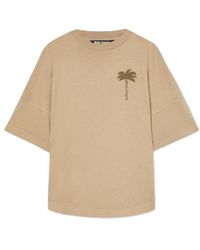 Palm Angels - Logo Printed Crew Neck T-Shirt - Lyst