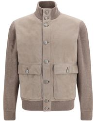 Brunello Cucinelli - High-Neck Long-Sleeved Casual Jacket - Lyst