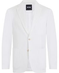 BOSS - Single-Breasted Cotton Blazer - Lyst