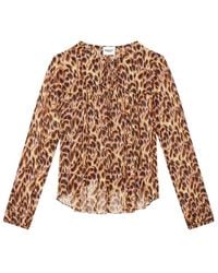 Isabel Marant - Isabel Marant Étoile Daytonea Pattern-Printed Ruched Blouse - Lyst