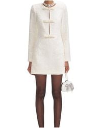 Self-Portrait - Boucle Diamante Bow Mini Dress - Lyst