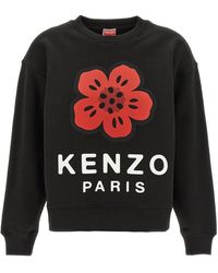 KENZO - Logo Printed Crewneck Sweatshirt - Lyst