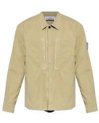 Stone Island - Logo Patch Buttoned Jacket - Lyst