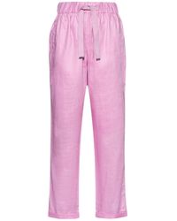 BOSS - Drawstring Cotton Trousers - Lyst