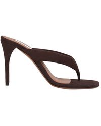 Alaïa - T-Bar Suede Mules - Lyst