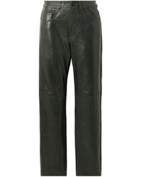 Blazé Milano - Emera Snake-Effect Leather Straight-Leg Pants - Lyst