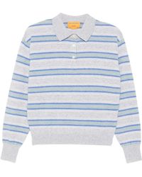 Guest In Residence - Striped Long-Sleeve Polo Shirt - Lyst