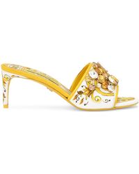 Dolce & Gabbana - Keira 60 Majolica Print Crystal Embellished Mules - Lyst