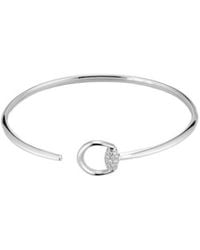 Gucci - Horsebit Diamond 18K Bangle Bracelet - Lyst