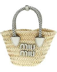 Miu Miu - Woven Fabric Handbag - Lyst