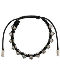 McQueen - Skull Woven Bracelet - Lyst