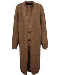DSquared² - Extra-Long Distressed Knitted Cardigan - Lyst