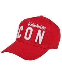 DSquared² - Icon Logo Embroidered Distressed Baseball Cap - Lyst
