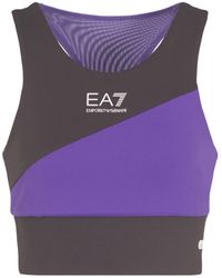 EA7 - Dynamic Athlete Logo Print Sports Bra - Lyst