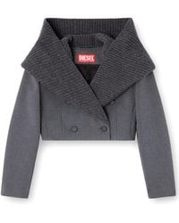 DIESEL - G-Olden Double Breasted Cropped Jacket - Lyst