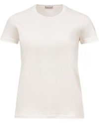 Moncler - Logo Patch Cotton T-Shirt - Lyst