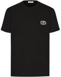 Valentino - Logo Embroidered Crewneck T-Shirt - Lyst