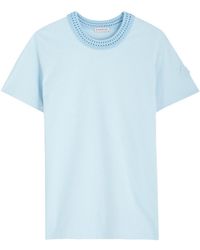 Moncler - Woven Crew-Neck Cotton T-Shirt - Lyst